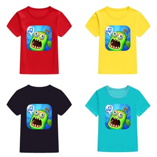 เสื้อยืดแขนสั้นลําลอง พิมพ์ลาย Mingyuan My Singing Monsters Wiki ทรงหลวม สําหรับเด็กผู้ชาย และผู้หญิง 2 ชิ้น