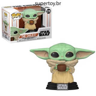 Funko Pop 378 Star Wars: The Mandalorian - Baby Yoda The Child with Cup Action Figure Toys