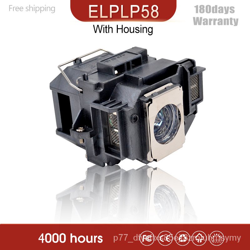 เปลี่ยนโคมไฟโปรเจคเตอร์พร้อมที่อยู่อาศัย ELPLP58 fit สําหรับ EPS0N EB-S10 EB-S9 EB-S92 EB-W10 EB-W9 