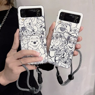 เคสโทรศัพท์มือถือ พร้อมสายโซ่คล้อง สร้างสรรค์ สําหรับ Samsung Z Flip4 Galaxy Z Flip3