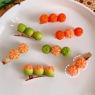 กิ๊บติดผม รูปผลไม้น่ารัก สีส้ม แบบสร้างสรรค์ สําหรับงานปาร์ตี้