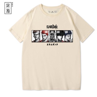 tshirt เสื้อยืดแขนสั้น ผ้าฝ้าย พิมพ์ลายภาพยนตร์ Slam Dunk Kaede Rukawa สําหรับผู้ชาย(S-5XL)