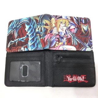 Duel Monsters Dark Magician Black Magician Girl กระเป๋าสตางค์แฟชั่น หนัง PU ใบสั้น คอสเพลย์ ของขวัญนักเรียน
