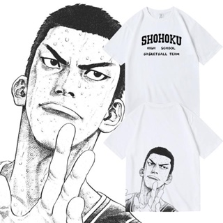 S-5XL เสื้อยืดคอกลม แขนสั้น ผ้าฝ้ายแท้ พิมพ์ลายการ์ตูนอนิเมะ Slam Dunk Sakuragi สําหรับผู้ชาย และผู้หญิง_08