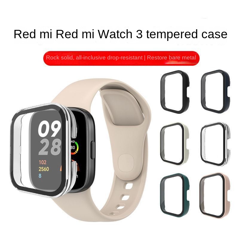 2-in-1 เคสป้องกัน PC พร้อมฟิล์มกระจกนิรภัย สําหรับ Redmi Watch 3 Redmi Watch 2 lite Mi Watch lite