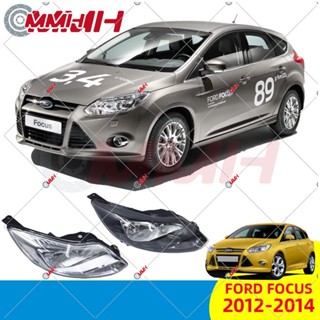 ไฟหน้า สําหรับ Ford Focus 2012-2014 Mk3 ไฟหน้าสำหรับ ไฟหน้า โคมไฟหน้า ไฟหน้า​โปรเจค​เตอร์​ โคมไฟหรถยนต์ เลนส์กระจก headlamp headlight front light lens