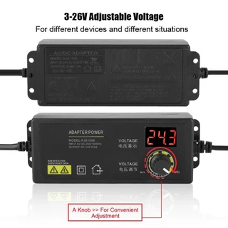 อะแดปเตอร์ปรับพลังงาน 3-24Vช่วงกว้างป้องกันการรบกวน 60W Power Adapter Supply 2-5Aอะแดปเตอร์ปรับAC DC Adapter