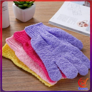 Zeeva ถุงมืออาบน้ำ ถุงมือขัดผิวอาบน้ำ ขจัดเซลล์ผิวเก่า พร้อมส่ง Glove-style bath towel
