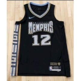 เสื้อกีฬาบาสเก็ตบอล ลายทีม nba Memphis Grizzlies No.12 Morant สีดํา 2023