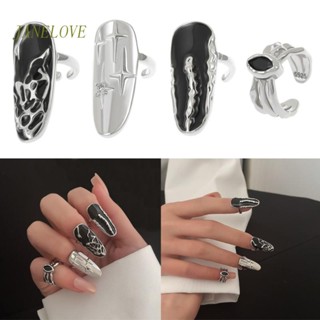 JLOVE Star Irregular Pattern Fingertip Nail Ring Adjustable Opening Fingernail Ring