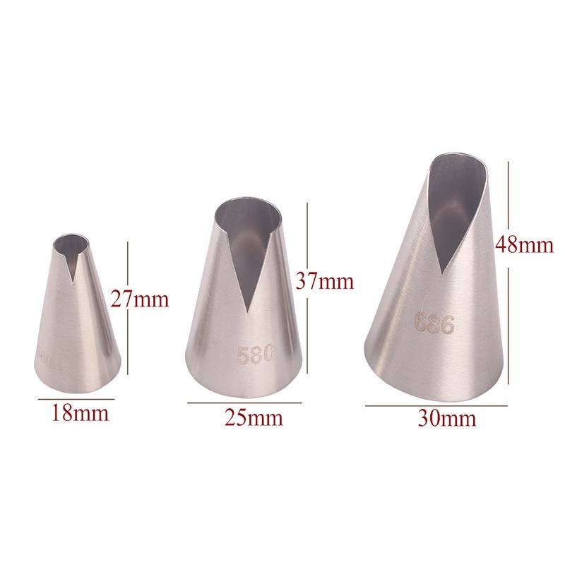 580s#580#686 หัวฉีดไอซิ่ง สําหรับตกแต่งเค้ก เกี๊ยว ครีมตกแต่ง - รูปที่ 2