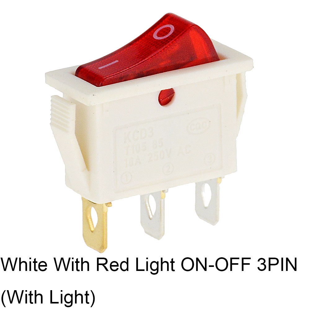 KCD3 1 ชิ้น สวิตช์โยกเปิด - ปิดอุปกรณ์ไฟฟ้า 2 ตําแหน่งพร้อมสวิตช์ไฟส่องสว่าง 16A 250VAC / 20A 125VAC 30 * 13.5 มม - รูปที่ 3