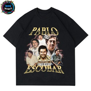 oversize T-shirt เสื้อยืด พิมพ์ลาย PABLO ESCOBAR VINTAGE BOOTLEG Rap สําหรับผู้ชาย และผู้หญิง S-5XL