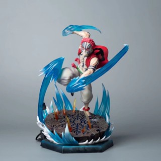 ((พร้อมส่ง) ฟิกเกอร์ Demon Slayer GK Simplified Yiwo Seat Winding Three Can Luminous Statue Scene QOAO