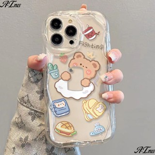 ✅เคสโทรศัพท์มือถือแบบนิ่ม ใส กันกระแทก ลายหมีน่ารัก สําหรับ iPhone 14 13promax 12 11 7 8p xsxr