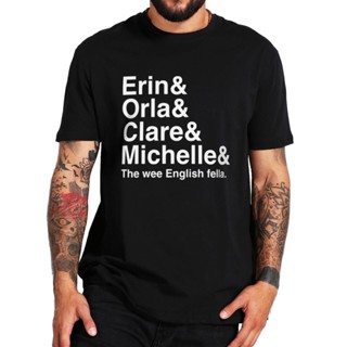 ใหม่ เสื้อยืดลําลอง แขนสั้น พิมพ์ลายดอกไม้ Derry Girls Erin Orla Clare Michelle the Wee เหมาะกับฤดูร้อน สําหรับผู้ชาย แล
