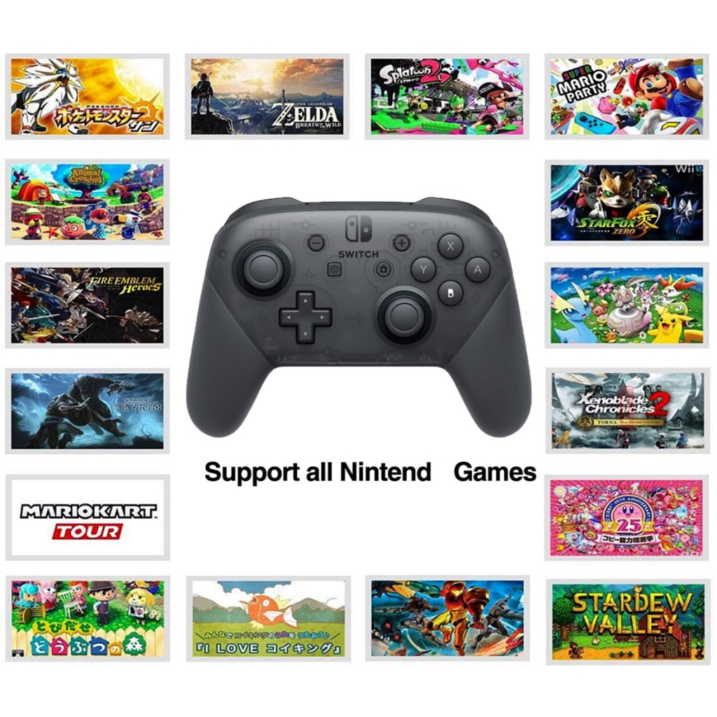 Nintendo Switch Pro จอยสติ๊กควบคุมเกมบลูทูธไร้สาย