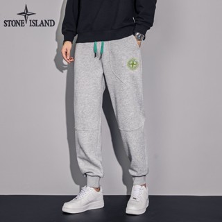 STONE ISLAND กางเกงฮาเร็มขากว้างลําลอง ปักลายโลโก้หิน แบบดั้งเดิม สําหรับผู้ชาย และผู้หญิง