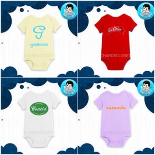 พิมพ์โลโก้อาหารกําหนดเองบน Baby Onesie (Goldilocks, Red Ribbon, Contis, Caramia) KAWK