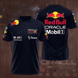 เสื้อยืดลําลอง แขนสั้น คอกลม พิมพ์ลายสัตว์ สีแดง ระบายอากาศ F1 แฟชั่นฤดูร้อน สําหรับผู้ชาย และผู้หญิง 2023