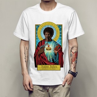 New Fashion Brand Pulp Fiction T Shirt Saint Jules Print T Shirt Summer Short Sleeve Shirts Tops Catholicism Tees T-shir