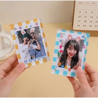 🌻พร้อมส่ง🌻 Acrylic Photo Frameแท่นใส่การ์ดอะคริลิคลายตารางวางได้ทั้งแนวตั้งและแนวนอนพร้อมส่ง