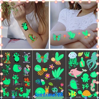 LONTIME Waterproof Tattoo Stickers Children Glowing Paste Luminous Stickers Cute Temporary Fashion Fun Cartoon Stickers