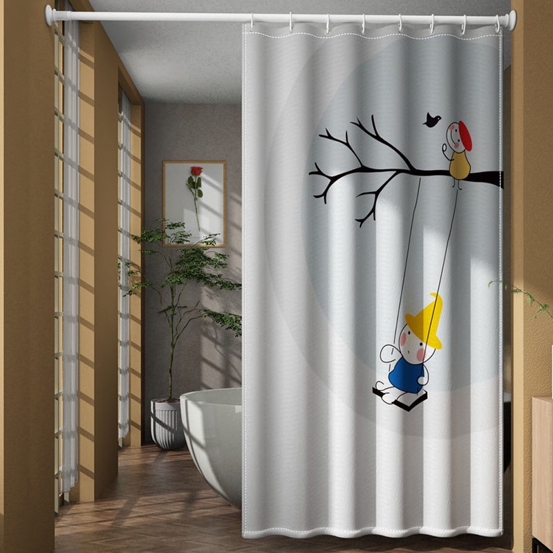 แนะนำ ผ้าม่าน 160กรัม/ม2ผ้าโพลีเอสเตอร์กันน้ําหนาห้องน้ําม่านอาบน้ําพาร์ทิชันม่านอาบน้ําผ้าม่านประตู ราคาพิเศษ มีเก็บเงินปลายทาง