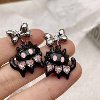 Purple Little Monster Cat Earrings Girls New Cute Niche Design Sense Ins Sweet Cool Y2K Hot Girl Earrings Distinctive Earrings for Women