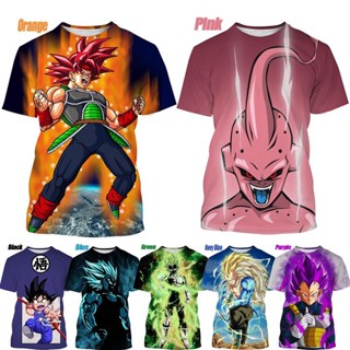 เสื้อยืดแขนสั้น คอกลม พิมพ์ลาย Dragon Ball 3 มิติ สไตล์ฮิปฮอป สําหรับผู้ชาย