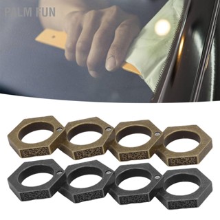 Palm Fun Defense Ring อลูมิเนียมอัลลอยด์มันเงาหกเหลี่ยม Window Breaker สำหรับอุปกรณ์ป้องกันเหตุฉุกเฉิน