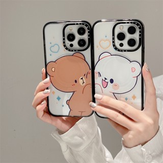 Casetifg เคสโทรศัพท์มือถือ ซิลิโคนแข็ง TPU กันกระแทก ลายหมี พร้อมกล่องแม่เหล็ก หรูหรา คุณภาพสูง สําหรับ iPhone 11 12 13 14 Pro Max