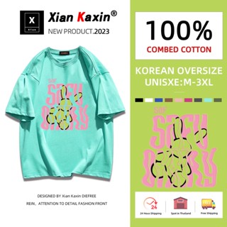 ⚡พร้อมส่ง⚡️เสื้อยืด oversize cotton 100 เสื้อยืดคอกลม ทรงหลวม เสื้อคู่โอเวอร์ไซต์แขนสั้น มี9สี M-3XL