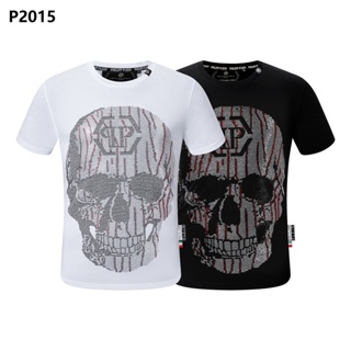 New Style Harajuku PHILIPP PLEIN Men T-Shirt Street Wear Short-Sleeved PP Cotton Round Neck Men Letter Print Tops P_01