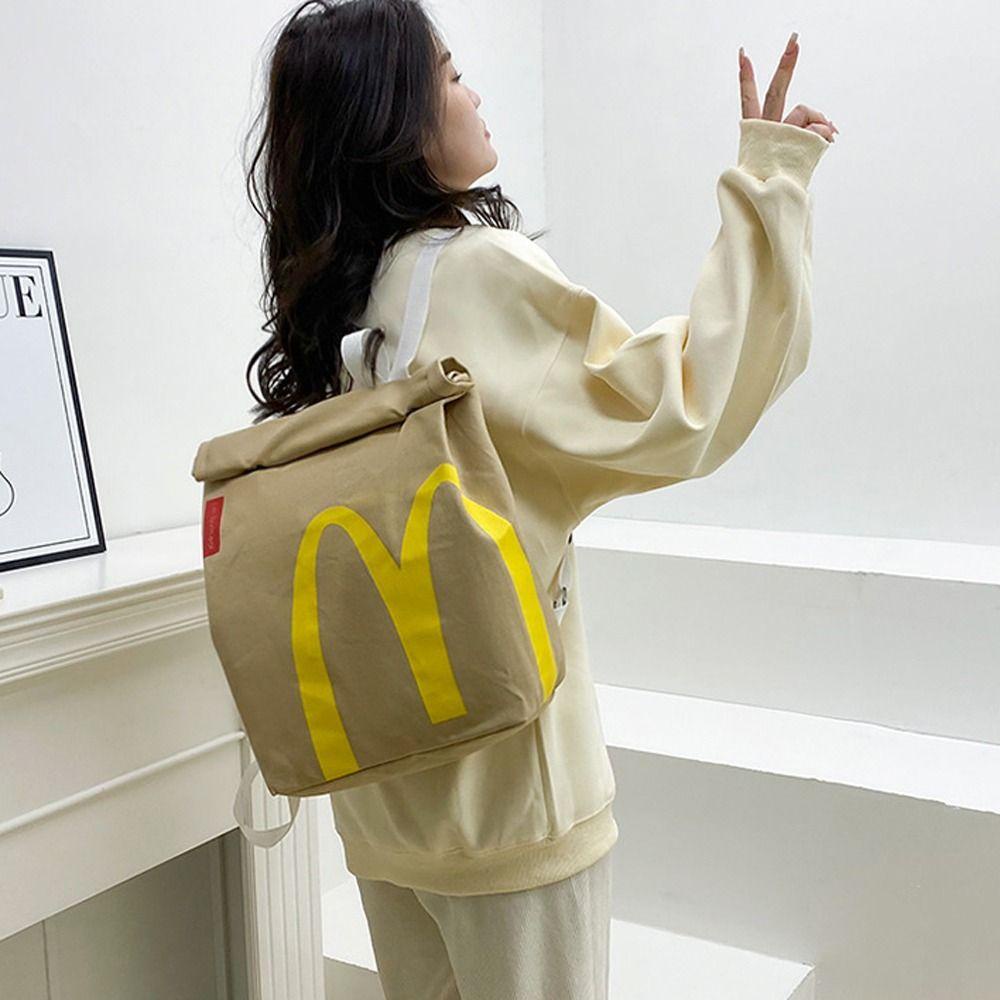 Daishen1 McDonald's กระเป๋าเป้สะพายหลัง ใส่แล็ปท็อปได้ จุของได้เยอะ สําหรับผู้ชาย และผู้หญิง