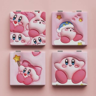 Kirby กระจกแต่งหน้า 2x1x แบบพับได้ สองด้าน ลายการ์ตูน ขนาดพกพา สําหรับท่องเที่ยว