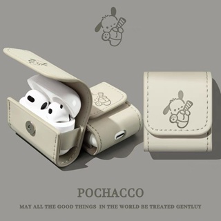 Sanrio เคสหูฟังบลูทูธไร้สาย แบบหนัง ลาย Pachacco น่ารัก สําหรับ Airpods 1 2 Generation Pro Apple 3