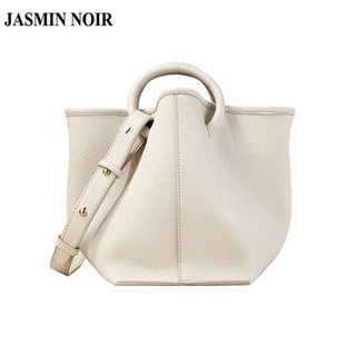 Jasmin NOIR กระเป๋าถือ กระเป๋าสะพายไหล่ หนัง PU ทรงบักเก็ต เรียบง่าย สําหรับสตรี