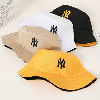 หมวกบักเก็ต NY แบบใหม่ ใส่ได้สองหน้าเวอร์ชั่นเกาหลีหมวกผู้ชายผู้หญิงมีสินค้าพร้อมส่ง