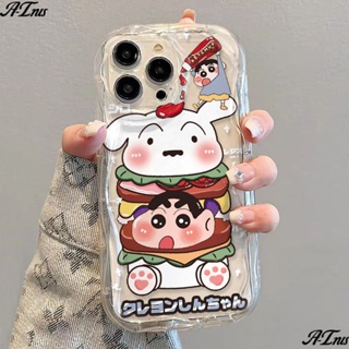 ✅เคสโทรศัพท์มือถือแบบนิ่ม ใส กันกระแทก ลายการ์ตูนชินจัง สําหรับ iPhone 14 13promax 12 11 7 8p xs r