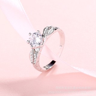 [ZX &amp; Ring] แหวนเพทาย รูปใบไม้ สไตล์เกาหลี ญี่ปุ่น สําหรับผู้หญิง