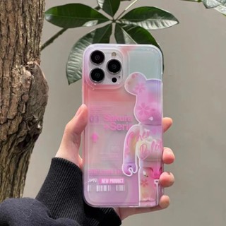 เคสโทรศัพท์มือถือแบบนิ่ม ใส ลายการ์ตูนหมี kaws violent หรูหรา สําหรับ iPhone 14promax 13 12 11