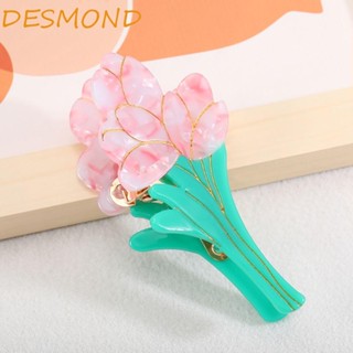 DESMOND Cute Korean Style Crab Clip Elegant Hair Accessories Tulip Flower Hair Claw Irregular Female Personality Bathing Girl Acrylic Women Hair Clip