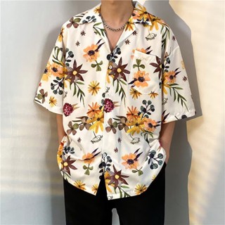 เสื้อฮาวาย สินค้ามาใหม่ hawaii สำหรับผู้ชาย ผ้านิ่มขึ้น สไตล์เกาหลีมาแรง ฮาวายสไตล์เกาหลี เสื้อเชิ้ตแนวเกาหลี พร้อมส่ง 100 แบบ รุ่น  8624