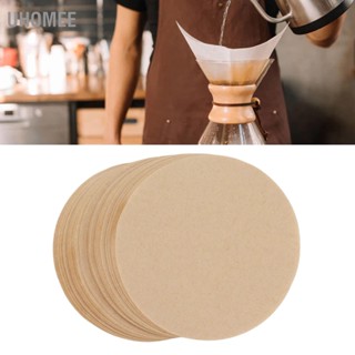 UHomee 100Pcs 64mm Round Coffee Filter กระดาษกรองกาแฟธรรมชาติที่ไม่ได้ฟอกขาวสำหรับการวัด 1 ถึง 2 คน