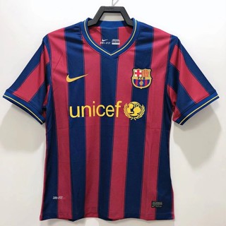 เสื้อกีฬาแขนสั้น ลายทีมชาติฟุตบอล Barcelona 2009 2010 Harvey Messi ชุดเหย้า