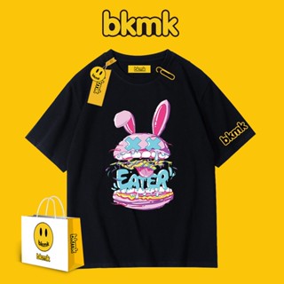 Bkmk เสื้อยืดแขนสั้น ผ้าฝ้าย ทรงหลวม ลายกระต่าย อินเทรนด์ เหมาะกับฤดูร้อน