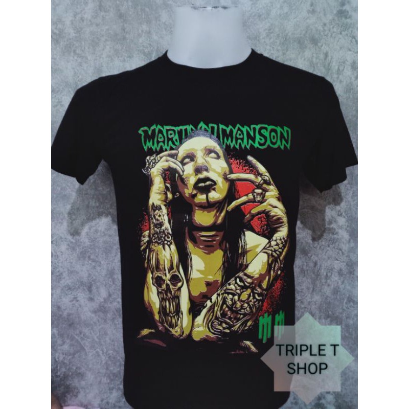 เสื้อยืดคอกลม สกรีนลาย MARILYN MANSON (รหัส 70)_03