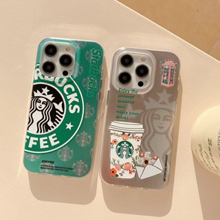 เคสโทรศัพท์มือถือ ลาย Starbucks สีเงิน สําหรับ Apple iPhone 14promax 13 12p 14pro