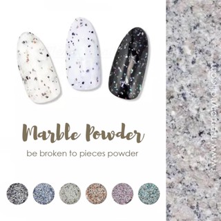 Marble Powder เปลือกหอยบด แบบละเอียด ชุด 6สี เปลือกหอยแต่งเล็บ เปลือกหอยติดเล็บ